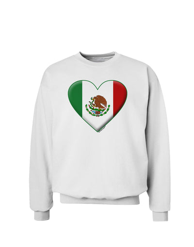 Mexican Flag Heart - Beveled Sweatshirt by TooLoud-Sweatshirts-TooLoud-White-Small-Davson Sales