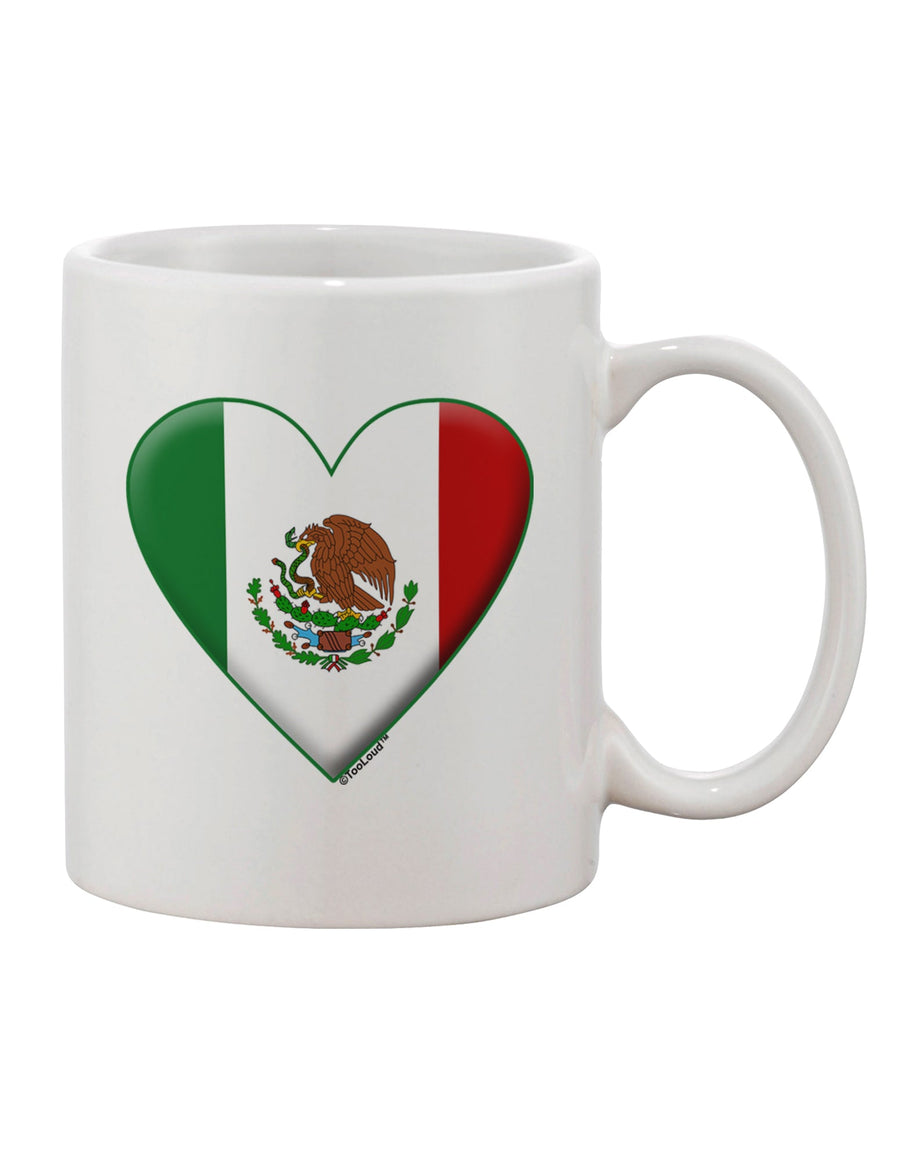 Mexican Flag Heart - Exquisitely Crafted 11 oz Coffee Mug by TooLoud-11 OZ Coffee Mug-TooLoud-White-Davson Sales