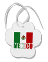 Mexican Flag - Mexico Text Paw Print Shaped Ornament by TooLoud-Ornament-TooLoud-White-Davson Sales