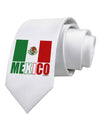 Mexican Flag - Mexico Text Printed White Necktie by TooLoud