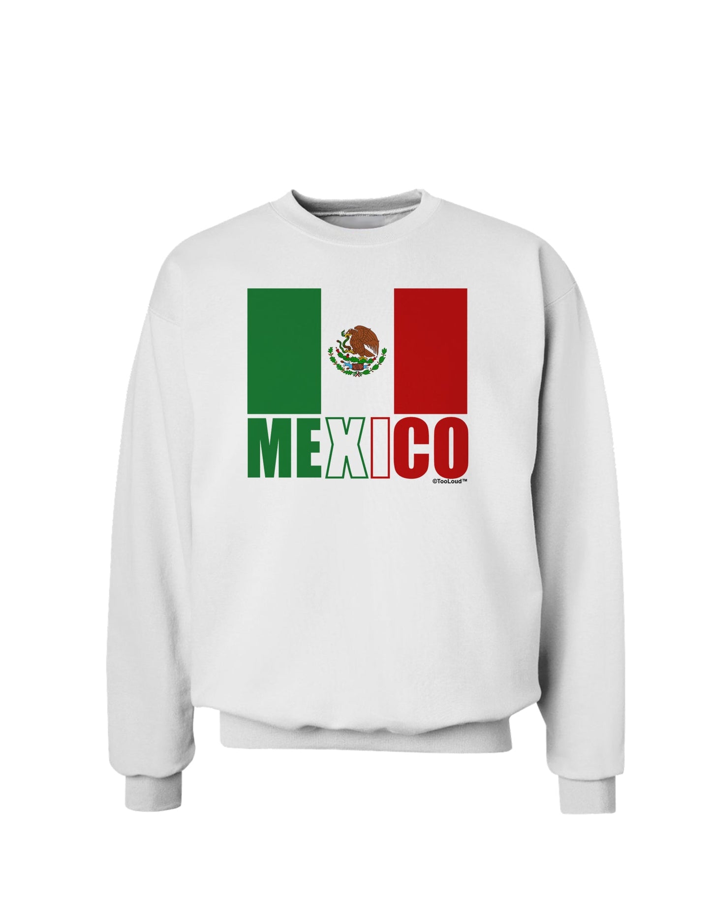Mexican Flag - Mexico Text Sweatshirt by TooLoud-Sweatshirts-TooLoud-White-Small-Davson Sales