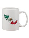 Mexican Flag Printed 11 oz Coffee Mug - A Must-Have for Drinkware Enthusiasts!-11 OZ Coffee Mug-TooLoud-White-Davson Sales