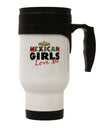 Mexican Girls Love Me Stainless Steel 14oz Travel Mug-Travel Mugs-TooLoud-White-Davson Sales