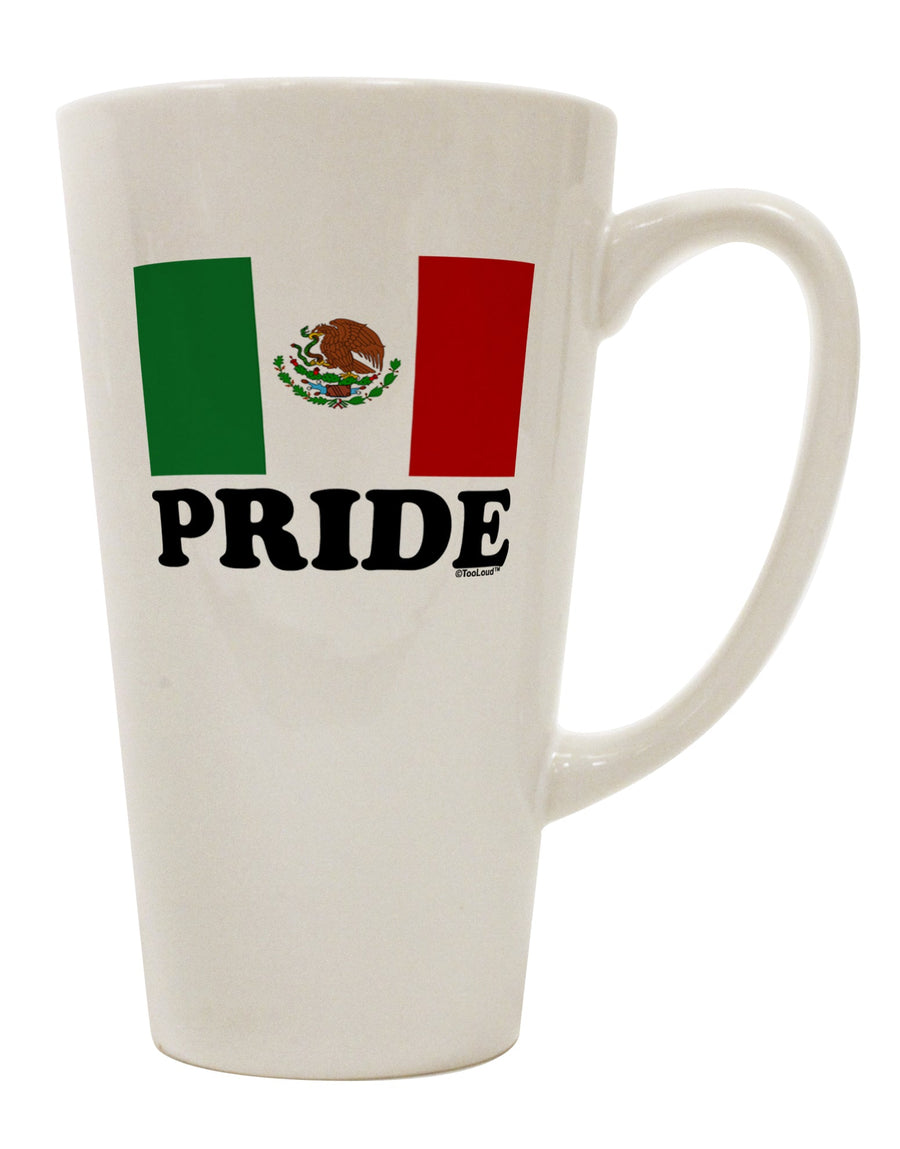 Mexican Heritage - Authentic Mexican Flag 16 Ounce Conical Latte Coffee Mug by TooLoud-Conical Latte Mug-TooLoud-White-Davson Sales