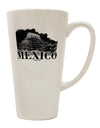 Mexican-inspired Temple No 2 16 Ounce Conical Latte Coffee Mug - Crafted by a Drinkware Expert-Conical Latte Mug-TooLoud-White-Davson Sales