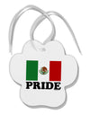 Mexican Pride - Mexican Flag Paw Print Shaped Ornament by TooLoud-Ornament-TooLoud-White-Davson Sales