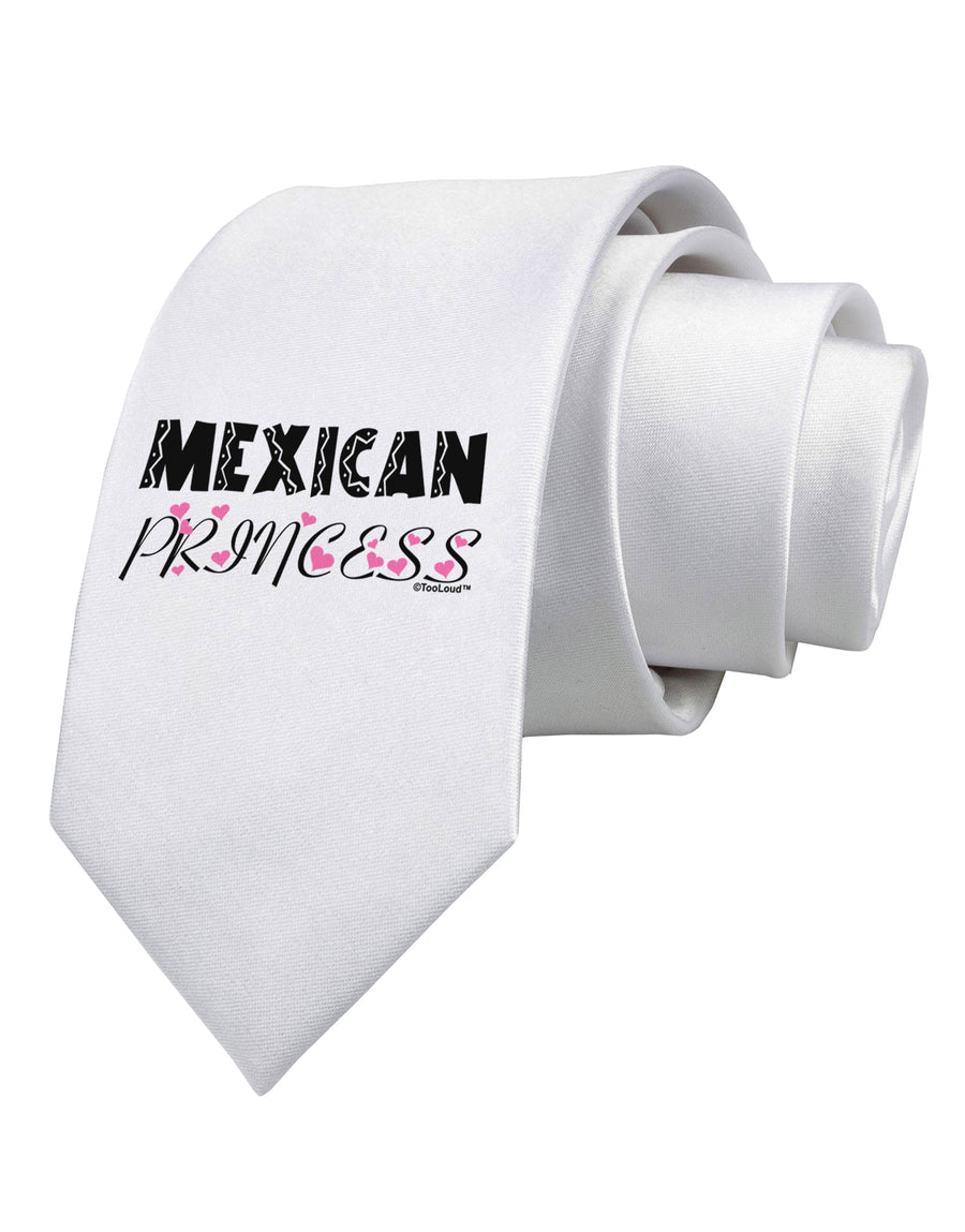 Mexican Princess - Cinco de Mayo Printed White Necktie by TooLoud