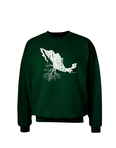 Mexican Roots Design - Distressed Adult Dark Sweatshirt by TooLoud-Sweatshirts-TooLoud-Deep-Forest-Green-Small-Davson Sales