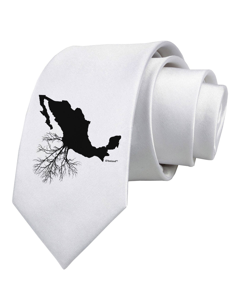 Mexican Roots Design Printed White Necktie by TooLoud