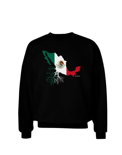 Mexican Roots - Mexico Outline Mexican Flag Adult Dark Sweatshirt by TooLoud-Sweatshirts-TooLoud-Black-Small-Davson Sales