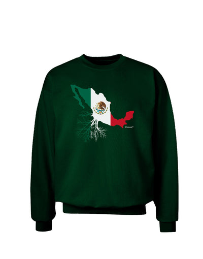 Mexican Roots - Mexico Outline Mexican Flag Adult Dark Sweatshirt by TooLoud-Sweatshirts-TooLoud-Deep-Forest-Green-Small-Davson Sales