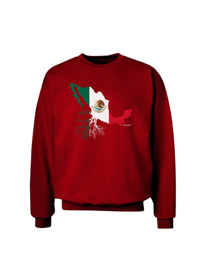 Mexican Roots - Mexico Outline Mexican Flag Adult Dark Sweatshirt by TooLoud-Sweatshirts-TooLoud-Deep-Red-Small-Davson Sales