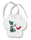 Mexican Roots - Mexico Outline Mexican Flag Paw Print Shaped Ornament by TooLoud-Ornament-TooLoud-White-Davson Sales