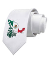 Mexican Roots - Mexico Outline Mexican Flag Printed White Necktie by TooLoud