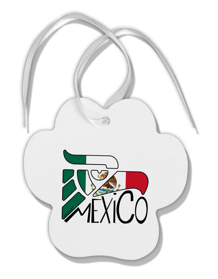 Mexico Eagle Symbol - Mexican Flag - Mexico Paw Print Shaped Ornament by TooLoud-Ornament-TooLoud-White-Davson Sales