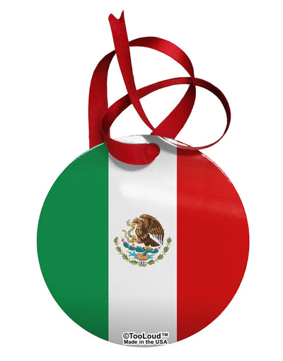 Mexico Flag AOP Circular Metal Ornament All Over Print-Ornament-TooLoud-White-Davson Sales