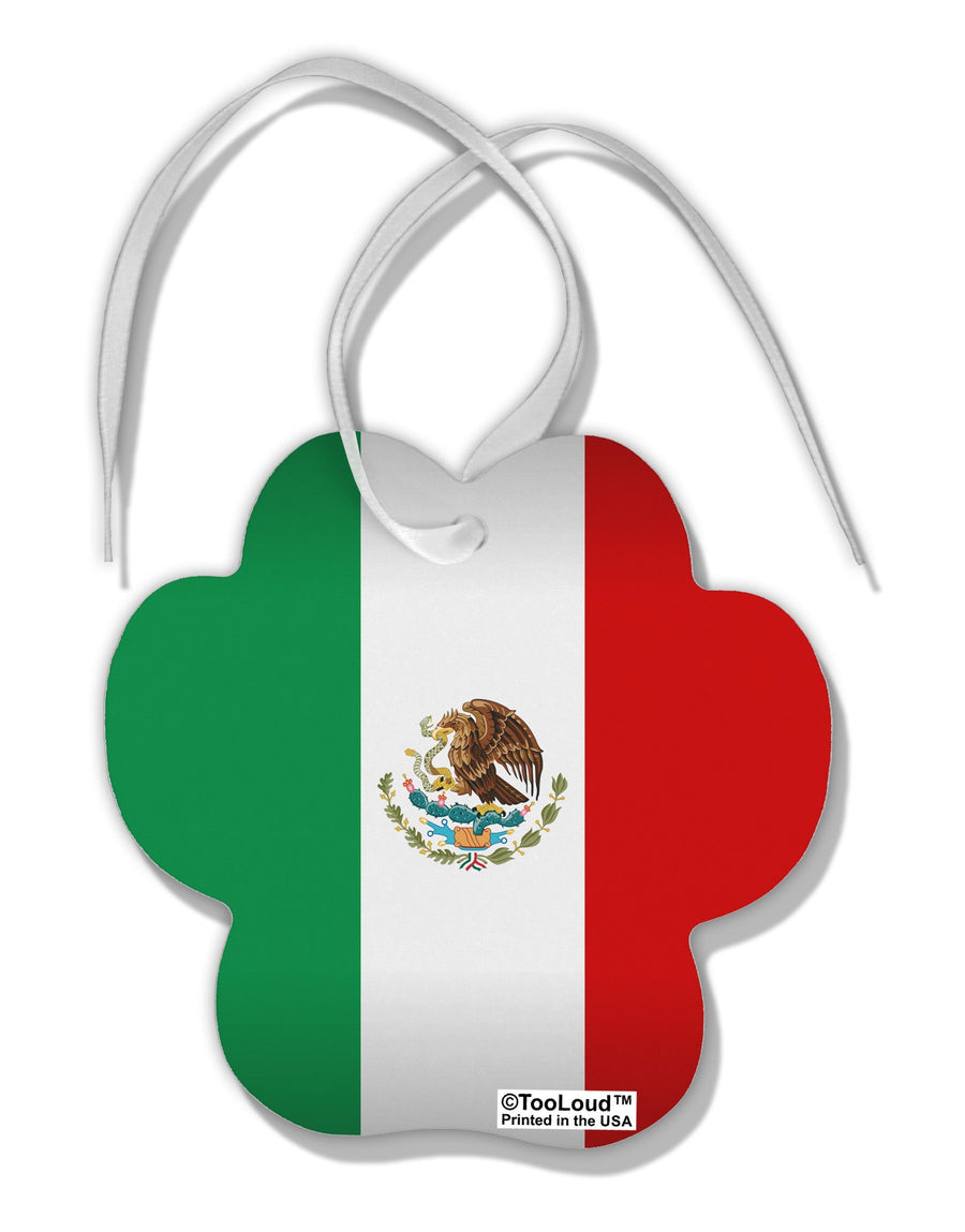 Mexico Flag AOP Paw Print Shaped Ornament All Over Print-Ornament-TooLoud-White-Davson Sales