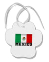 Mexico Flag Paw Print Shaped Ornament-Ornament-TooLoud-White-Davson Sales