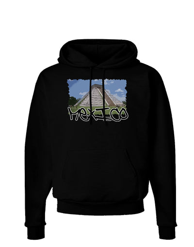 Mexico - Mayan Temple Cut-out Dark Hoodie Sweatshirt-Hoodie-TooLoud-Black-Small-Davson Sales
