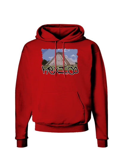 Mexico - Mayan Temple Cut-out Dark Hoodie Sweatshirt-Hoodie-TooLoud-Red-Small-Davson Sales