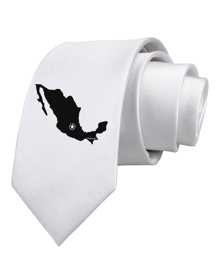 Mexico - Mexico City Star Printed White Necktie