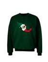 Mexico Outline - Mexican Flag Adult Dark Sweatshirt by TooLoud-Sweatshirts-TooLoud-Deep-Forest-Green-Small-Davson Sales