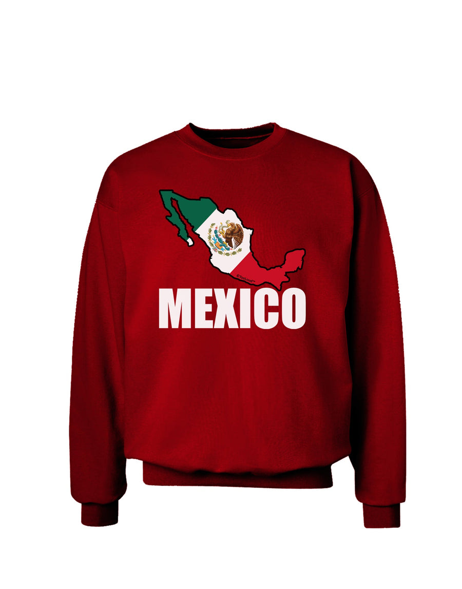 Mexico Outline - Mexican Flag - Mexico Text Adult Dark Sweatshirt by TooLoud-Sweatshirts-TooLoud-Black-Small-Davson Sales