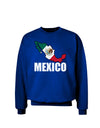 Mexico Outline - Mexican Flag - Mexico Text Adult Dark Sweatshirt by TooLoud-Sweatshirts-TooLoud-Deep-Royal-Blue-Small-Davson Sales