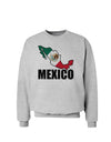 Mexico Outline - Mexican Flag - Mexico Text Sweatshirt by TooLoud-Sweatshirts-TooLoud-AshGray-Small-Davson Sales