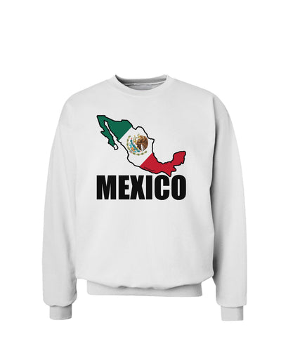 Mexico Outline - Mexican Flag - Mexico Text Sweatshirt by TooLoud-Sweatshirts-TooLoud-White-Small-Davson Sales