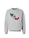 Mexico Outline - Mexican Flag Sweatshirt by TooLoud-Sweatshirts-TooLoud-AshGray-Small-Davson Sales