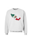 Mexico Outline - Mexican Flag Sweatshirt by TooLoud-Sweatshirts-TooLoud-White-Small-Davson Sales