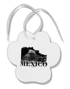 Mexico - Temple No 2 Paw Print Shaped Ornament by TooLoud-Ornament-TooLoud-White-Davson Sales