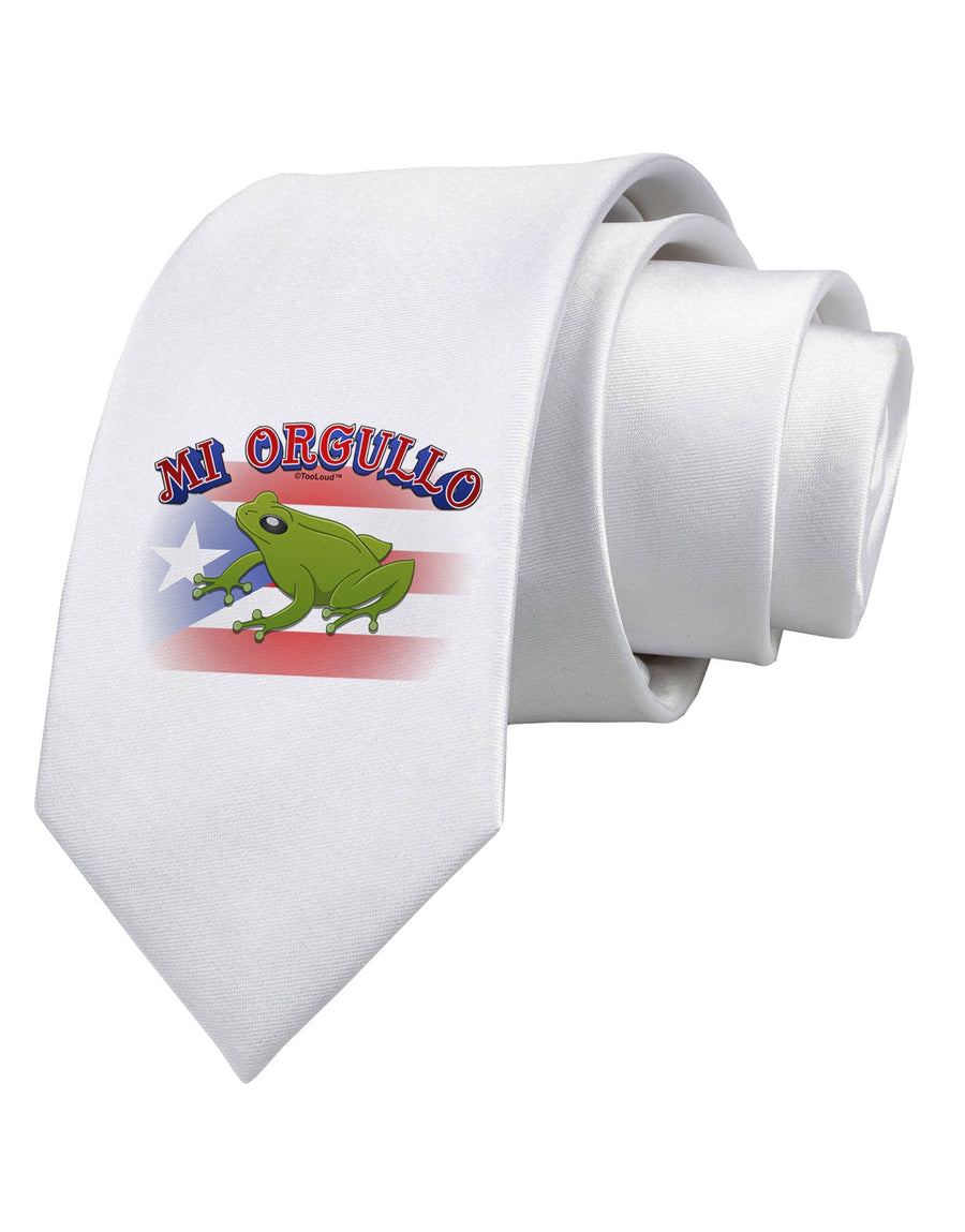 Mi Orgullo Coqui Printed White Necktie