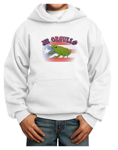 Mi Orgullo Coqui Youth Hoodie Pullover Sweatshirt-Youth Hoodie-TooLoud-White-XS-Davson Sales