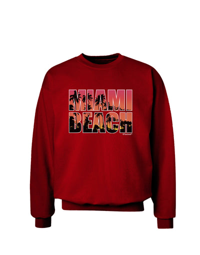 Miami Beach - Sunset Palm Trees Adult Dark Sweatshirt by TooLoud-Sweatshirts-TooLoud-Deep-Red-Small-Davson Sales