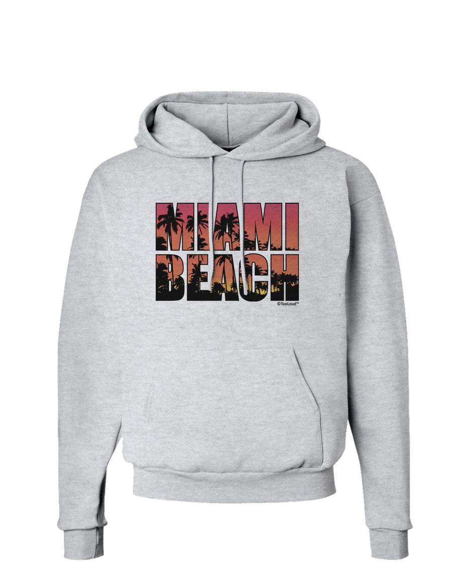 Miami Beach - Sunset Palm Trees Hoodie Sweatshirt by TooLoud-Hoodie-TooLoud-White-Small-Davson Sales