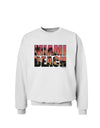 Miami Beach - Sunset Palm Trees Sweatshirt by TooLoud-Sweatshirts-TooLoud-White-Small-Davson Sales