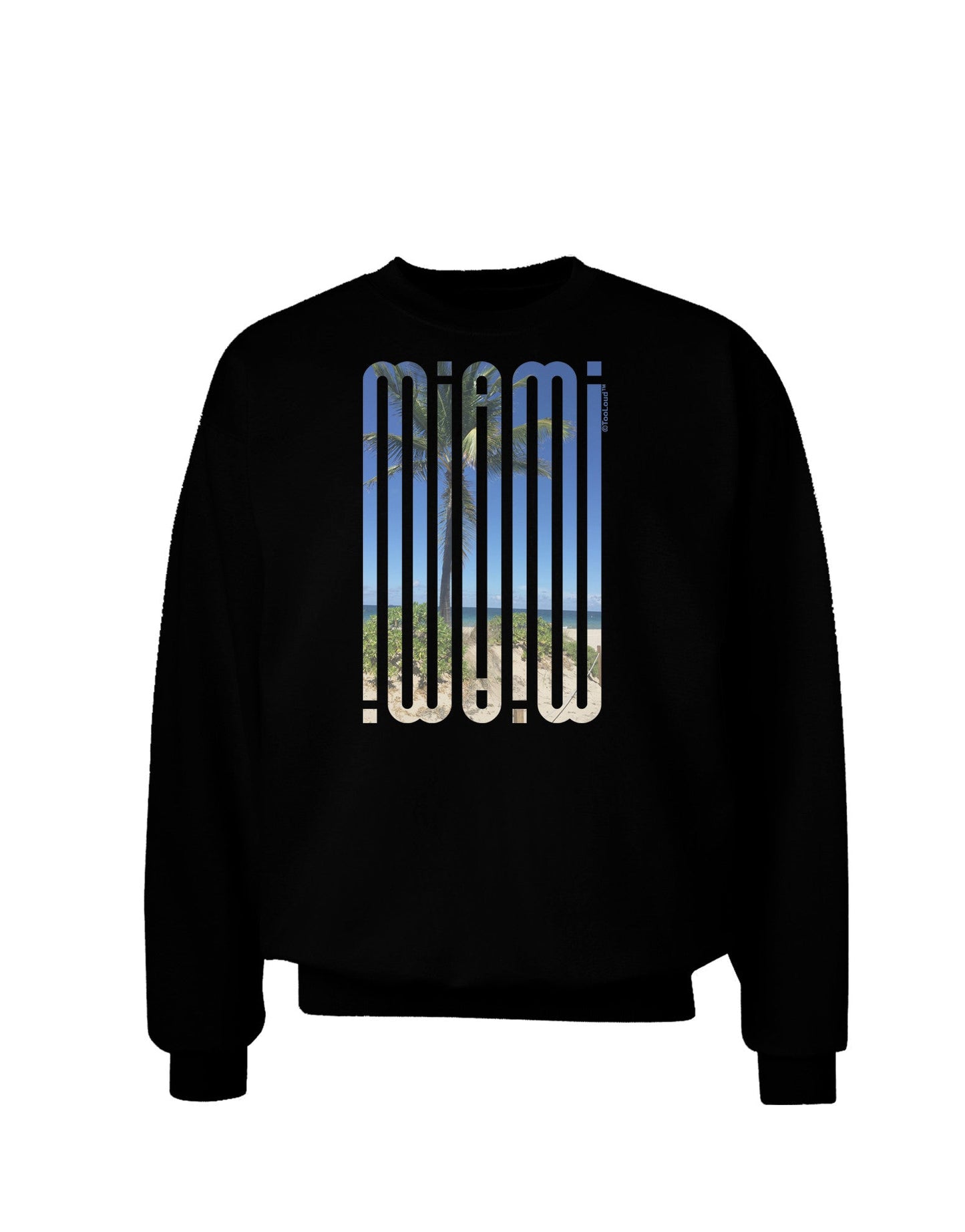 Miami Beach View Mirage Adult Dark Sweatshirt-Sweatshirts-TooLoud-Black-Small-Davson Sales