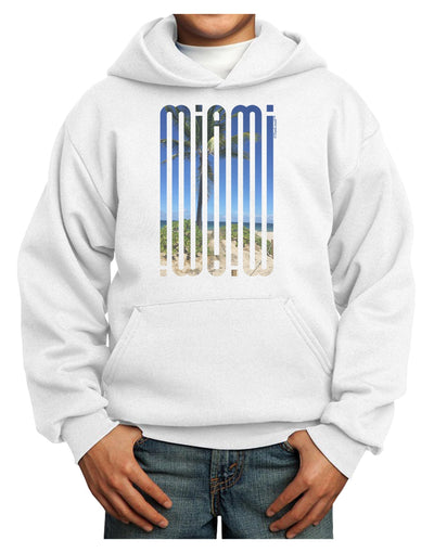 Miami Beach View Mirage Youth Hoodie Pullover Sweatshirt-Youth Hoodie-TooLoud-White-XS-Davson Sales