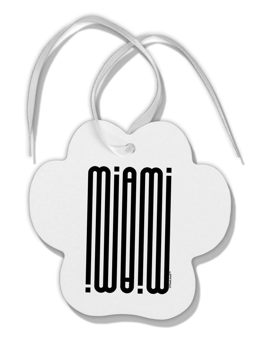 Miami Mirage Paw Print Shaped Ornament-Ornament-TooLoud-White-Davson Sales