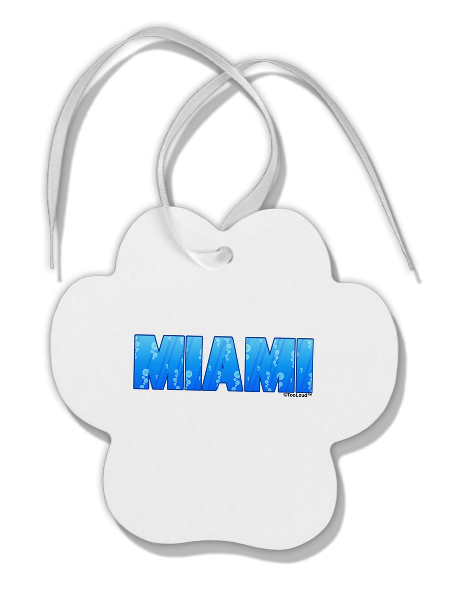 Miami Ocean Bubbles Paw Print Shaped Ornament by TooLoud-Ornament-TooLoud-White-Davson Sales