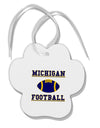 Michigan Football Paw Print Shaped Ornament by TooLoud-Ornament-TooLoud-White-Davson Sales