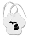 Michigan - United States Shape Paw Print Shaped Ornament-Ornament-TooLoud-White-Davson Sales