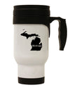 Michigan - United States Shape Stainless Steel 14oz Travel Mug-Travel Mugs-TooLoud-White-Davson Sales