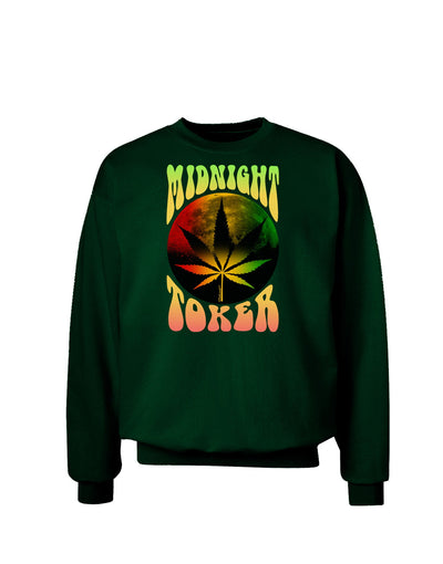 Midnight Toker Marijuana Adult Dark Sweatshirt-Sweatshirts-TooLoud-Deep-Forest-Green-Small-Davson Sales