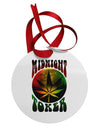 Midnight Toker Marijuana Circular Metal Ornament-Ornament-TooLoud-White-Davson Sales