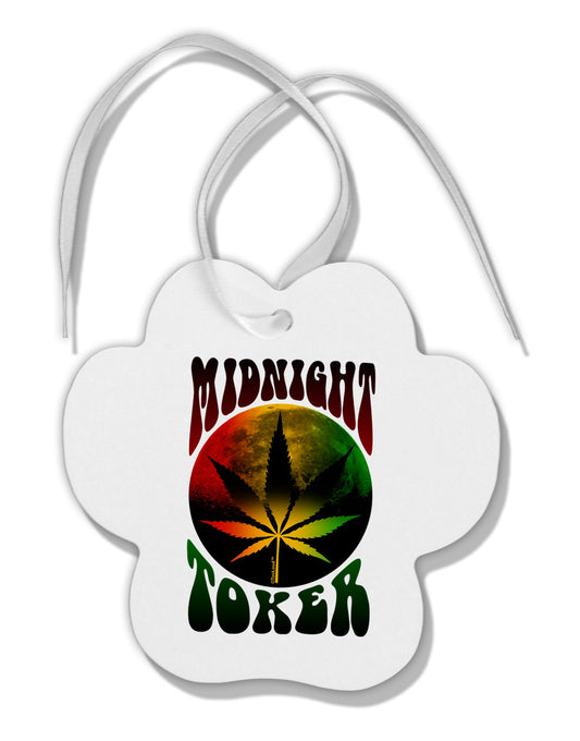 Midnight Toker Marijuana Paw Print Shaped Ornament-Ornament-TooLoud-White-Davson Sales