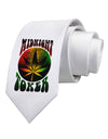 Midnight Toker Marijuana Printed White Necktie