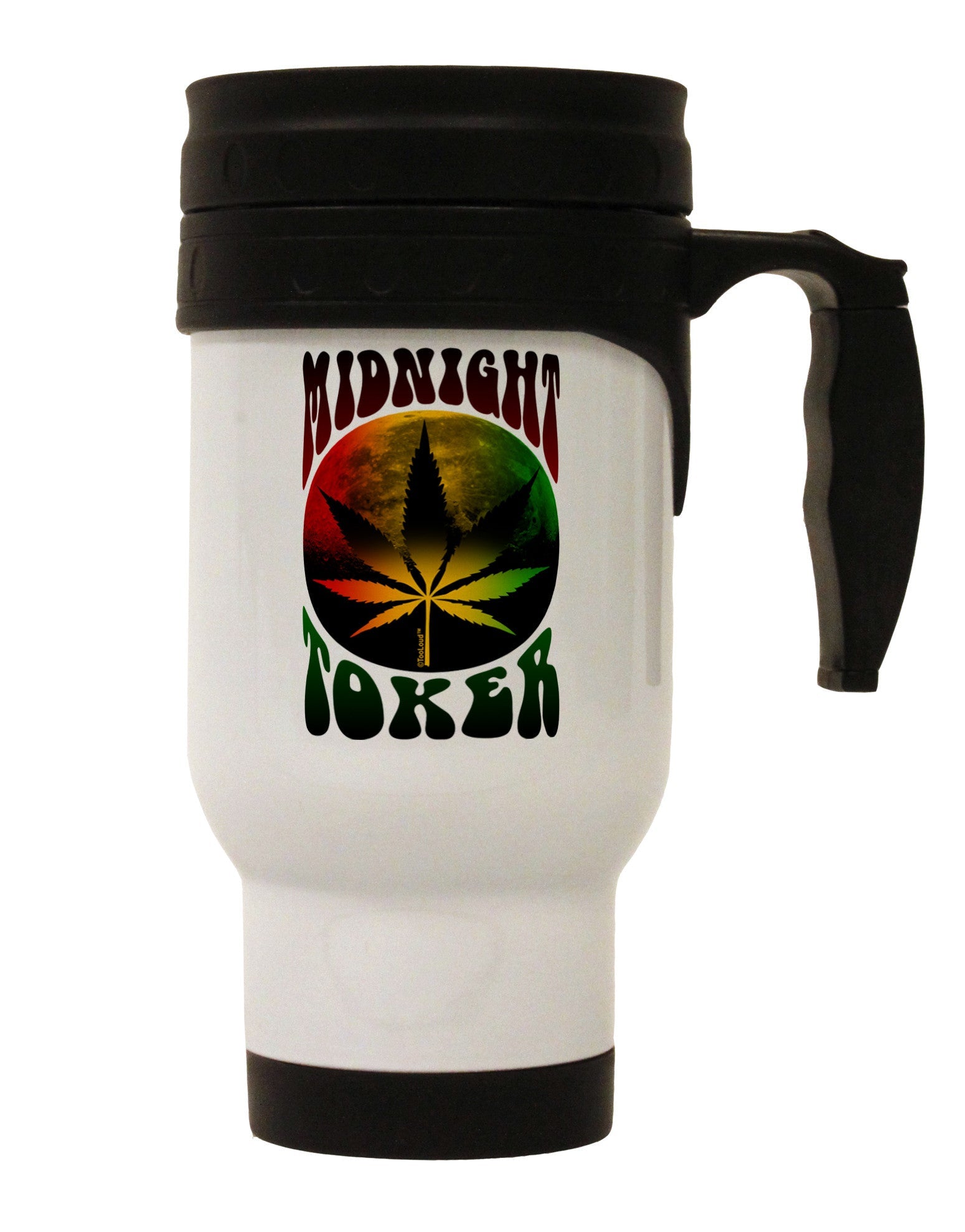 Midnight Toker Marijuana Stainless Steel 14oz Travel Mug-Travel Mugs-TooLoud-White-Davson Sales